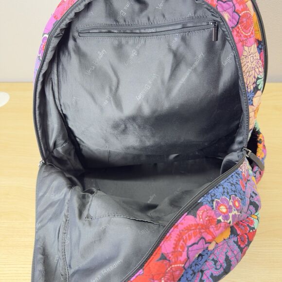Vera Bradley Campus Backpack Floral Fiesta Laptop Multiple Compartments Logo Zip - Picture 10 of 11